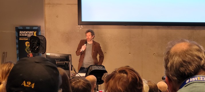 Tom Jubert speaking at AdventureX