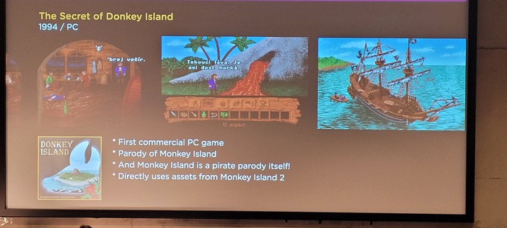 Screenshot of the secret of Donkey Island a Monkey Island parody that looks very like the original.