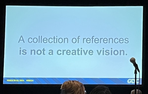 Slide: A collection of references is not a creative vision