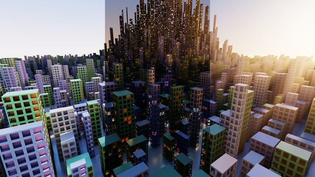 screenshot of CG city