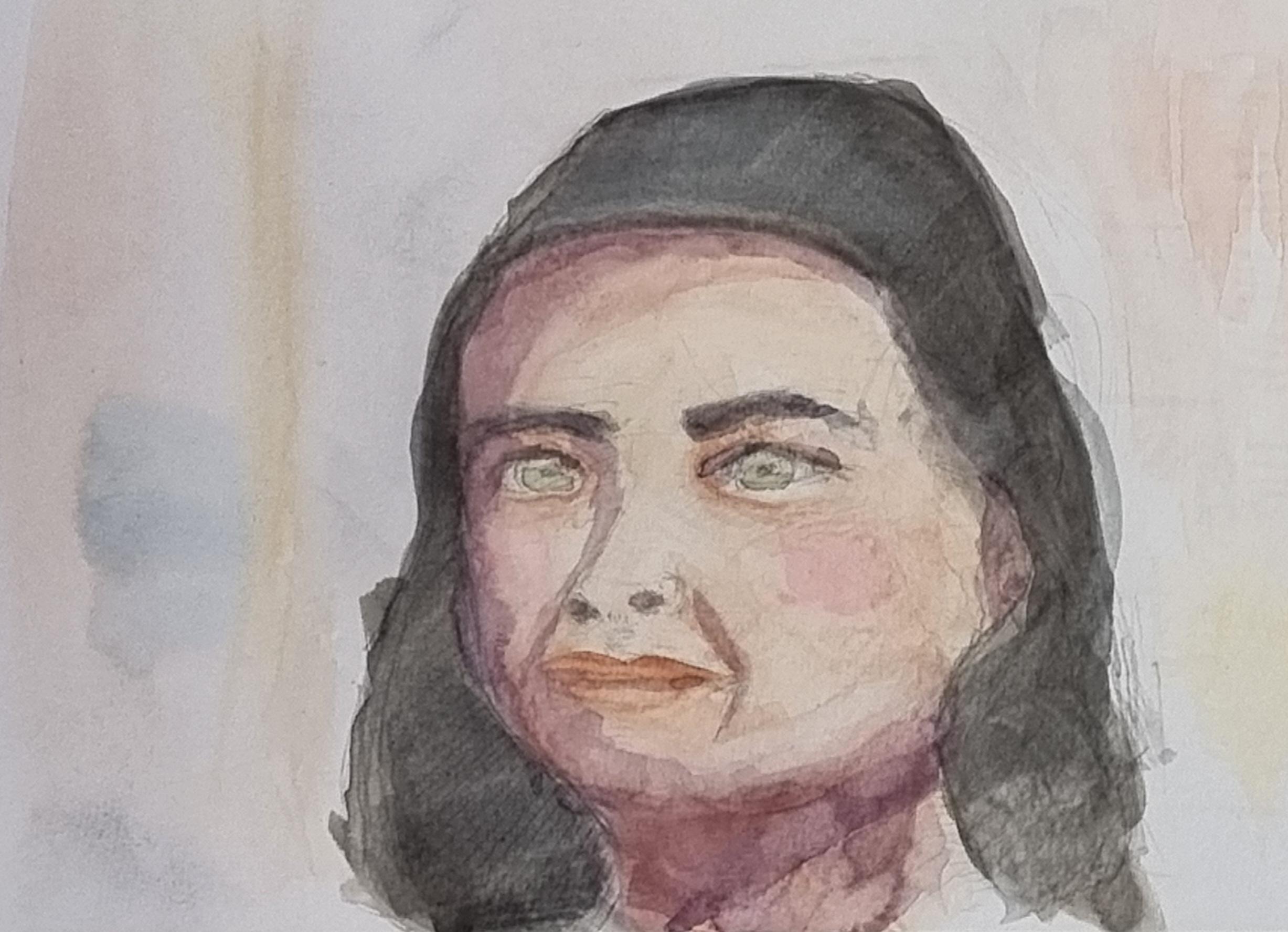 Attempted watercolour portrait. 