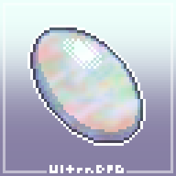 Pixel art of a white opal.
