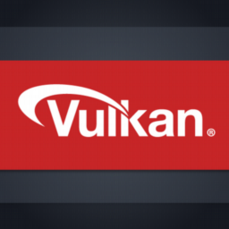 White type Vulcan logo on red field. A large swoosh shape as of a hammer or sword travels left to right and seems to slice the entire word Vulkan in twain! White type Vulcan logo on red field. A large swoosh shape as of a hammer or sword travels left to right and seems to slice the entire word Vulkan in twain!