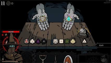 Screenshot of Die For The Lich showing a dice combining room. There's no explanatory text similar to Inscryption.