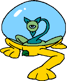 BubbleBeast Randall: a four-legged beast with a tethered one-eyed head that is suspended in a bubble filled with water. it was some wolf-like traits for some reason