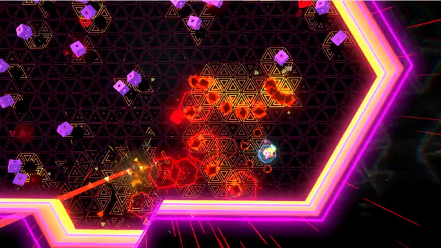One of the later gifs in the collection showing several abilities in a twin stick shooter.