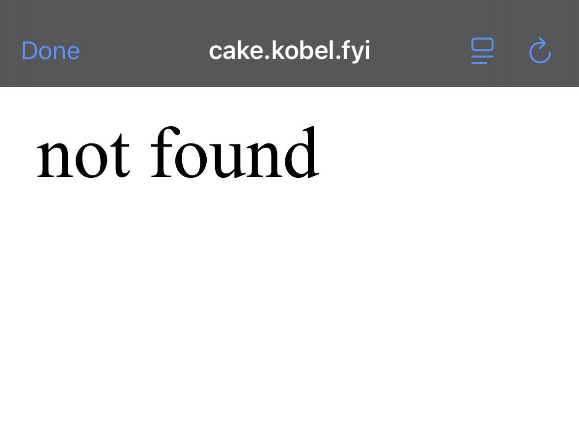 cake.kobel.fyi… not found