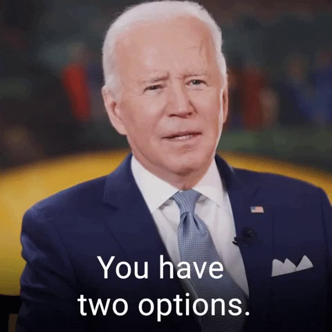 Joe Biden saying “You have two options.”