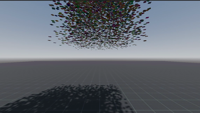 Trying out compute shaders. Currently trying to get some good piling behavior via PBD (position-based dynamics). This on