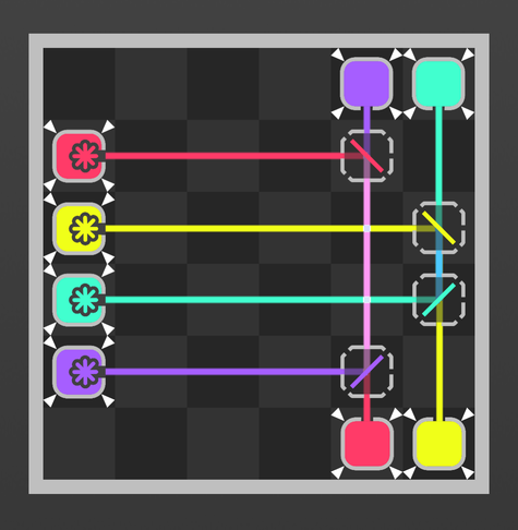 New optical element! ๐ช Dichroic mirrors! ๐ This was fun and relatively easy now that I control colour mixing ๐จ #godot