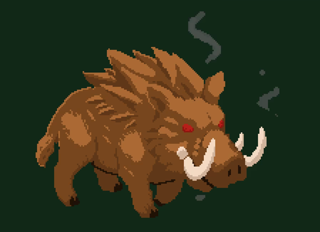 I'm out of town right now but here's a quick #screenshotsaturday update on the boss art for my #game #gamedev #rpg