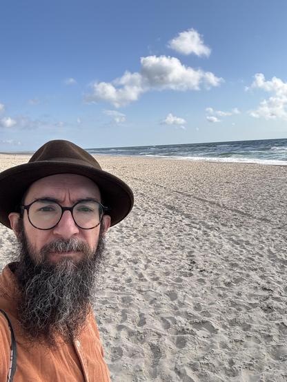 Me at the almost empty beach!