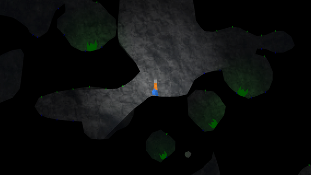 Trying to figure out how to place vegetation and other decorative objects on generated polygonal terrain. The blue and g
