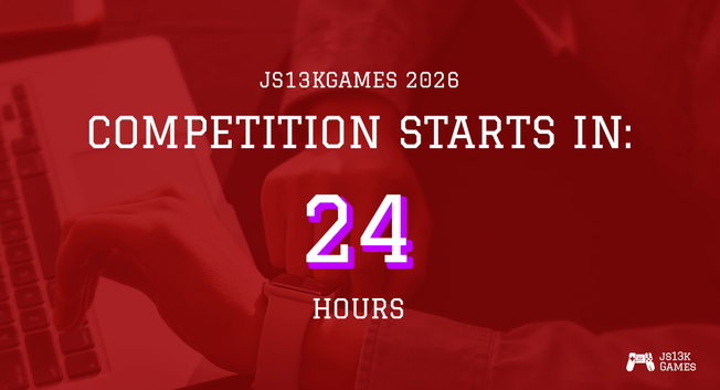 In exactly 24 HOURS from now, on August 13th at 1 PM CEST, the fifteenth edition of #js13k will start! Are you ready? ht