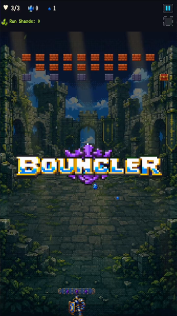 Bouncler is now live on @Playgama It's a pixel art Arkanoid roguelite where you bounce a magical ball with your shield,