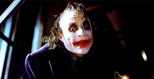 The Joker saying “And. Here. We. Go.”