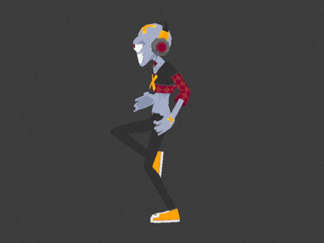 Just showing a walk cycle animation is boring, so I did this #lowpoly #gamedev #animation