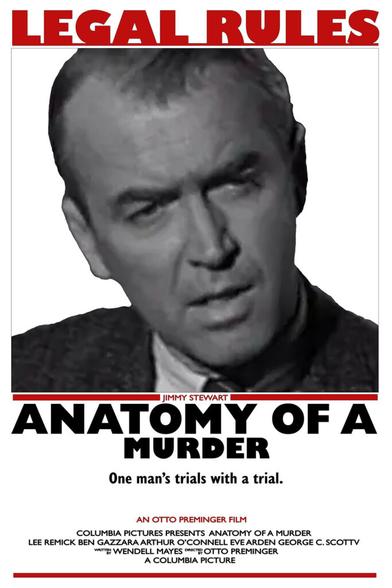 A poster fr Anatomy of a Murder in the style of the poster for Ferris Bueller's Day Off.