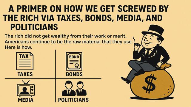 A primer on how we get screwed by the rich via taxes, bonds, media, and politicians