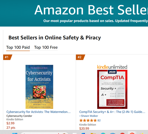 Amazon Best seller list shows my book #1