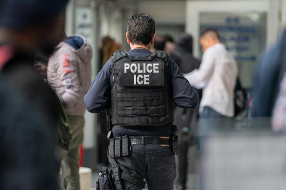Rear view of ICE Police office