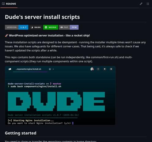 Documentation: Private GitHub repo. WordPress optimized server installation - like a rocket ship!
These installation scripts are designed to be idempotent - running the installer multiple times won't cause any issues. We also have safeguards for different corner-cases. That being said, it's always safe to check if we haven't updated the scripts after a while.

This repo contains both standalone (can be run independently, like common/first-run.sh) and multi-component scripts (they run multiple components within one script).