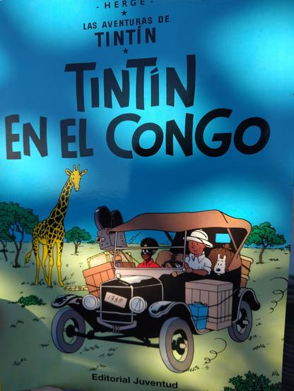 Portada del libro. Tintin en el congo