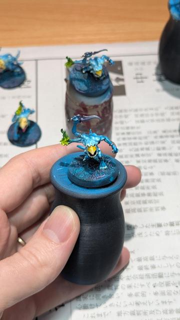 Painted miniature. Blue Horror from Warhammer Age of Sigmar. Work in progress.
