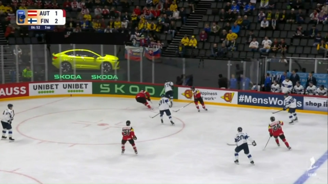 Eeli Tolvanen gets a breakaway, but his brother Atte, who playing for Austria, makes the save