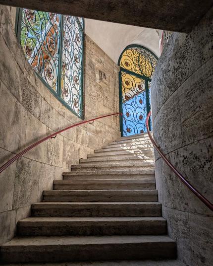 Trinkkuranlage, stairs from the Source to the upper oart of the building