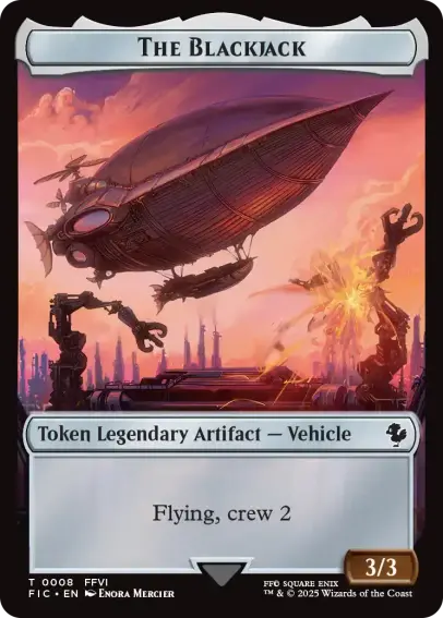 magic the gathering card called the blackjack, a zeppelin flying vehicle token