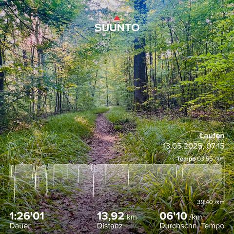 Suunto Screenshot 13 km laufen