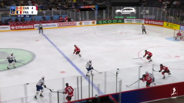 Brandon Montour's shot bounces off the goalie and in for his first goal of 2025 World Championship