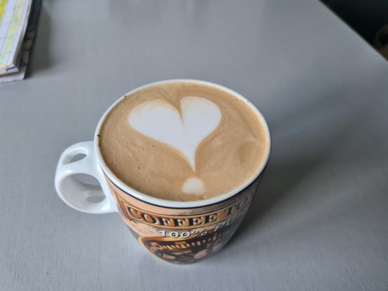 Flat White mit Latte Art Herz