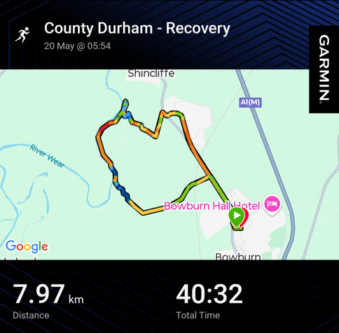 Garmin activity running 7.97km 40,min