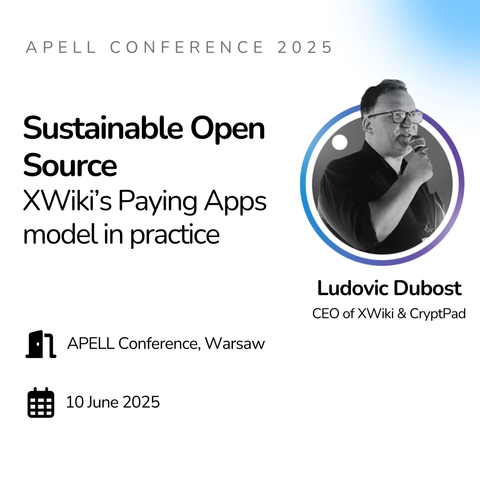 Our CEO, Ludovic Dubost, will be talking at the APELL Conference in Warsaw on 10 June.