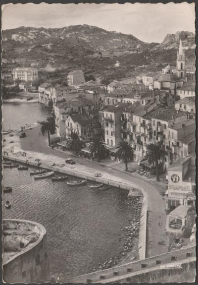 Monochrome real photographic postcard showing a view of the quays at Calvi on Corsica.

Published by Editions La Cigogne, Ajaccio, No 20.050.10.

Postally used in July 1954, stamps removed, and sent to Mrs F Hutley, Associated Industrial Consultants Ltd, 2 Brook House, Park Lane, London W1, Angleterre.

Good condition, with slight corner bumps, some gloss missing to left side, though probably original.