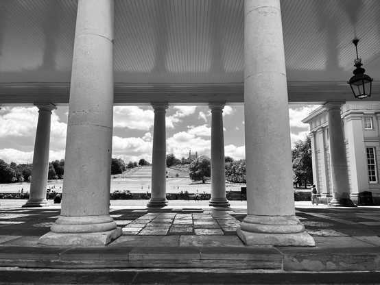 Pillars with building in the background