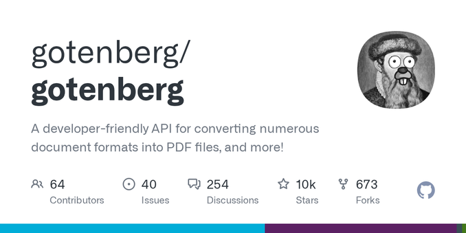 A developer-friendly API for converting numerous document formats into PDF files, and more! - gotenberg/gotenberg