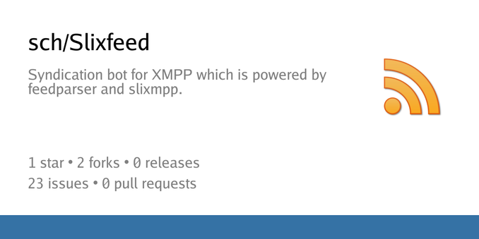 Summary card of repository sch/Slixfeed