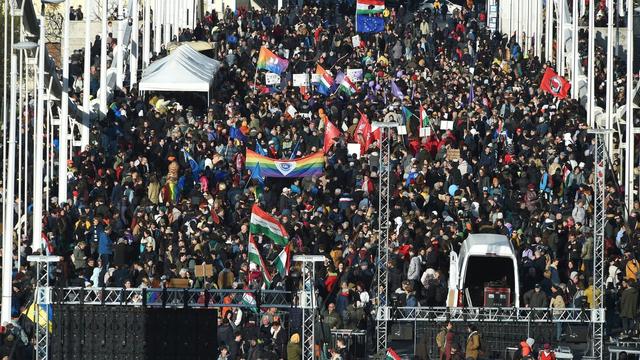 Protesters at a march in Hungary. | Balint Szentgallay/NurPhoto via Getty Images Protesters at a march in Hungary. | Balint Szentgallay/NurPhoto via Getty Images