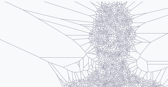 Image abstraite d'un individu composé de points et de lignes.