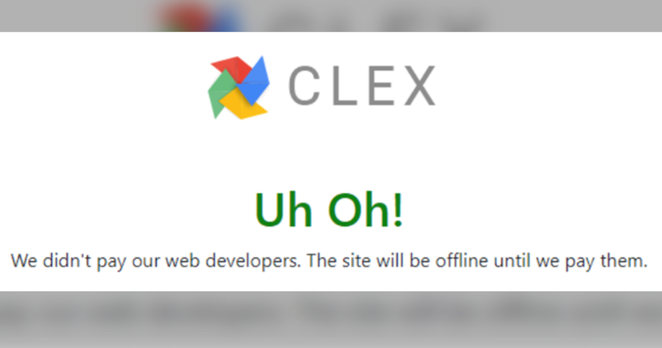 Clex uh oh page