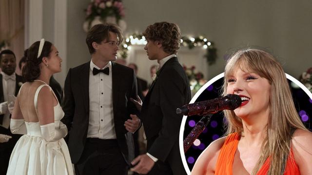 L-R: Lola Tung, Christopher Briney and Gavin Casalegno 'The Summer I Turned Pretty' Season 1 and Taylor Swift
