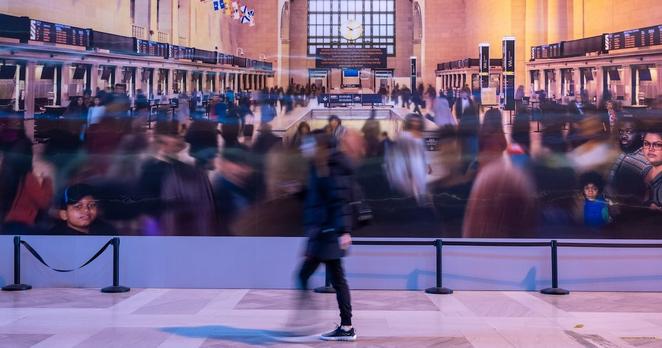 A commuter walks through Union Station in Toronto, April 20, 2022. THE CANADIAN PRESS/Yader Guzman