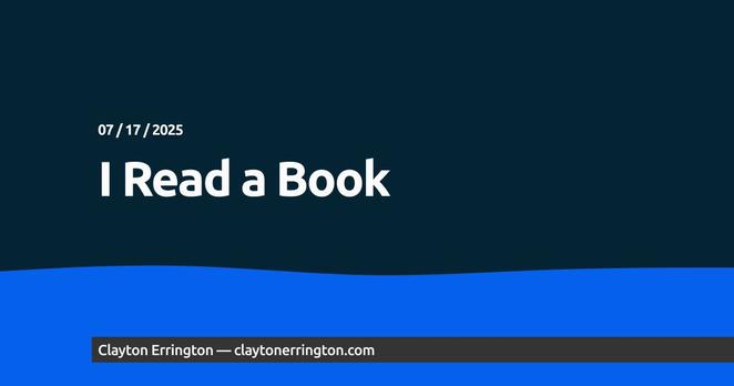 I Read a Book