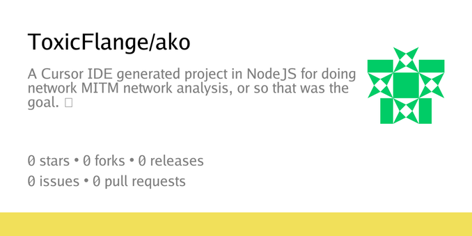 Summary card of repository ToxicFlange/ako