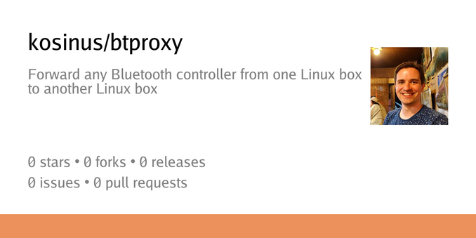 Summary card of repository kosinus/btproxy