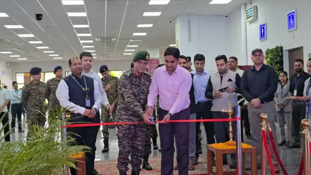 Brigadier Sanjeev Saroch of the Dah Division and Kangra Deputy Commissioner Mr Hemraj Bairwa inaugurating the Army War Gallery and Selfie Point.  