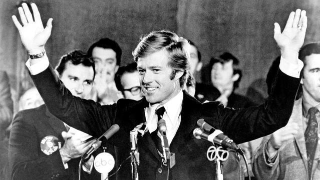 Redford as the idealistic politician Bill McKay in The Candidate.